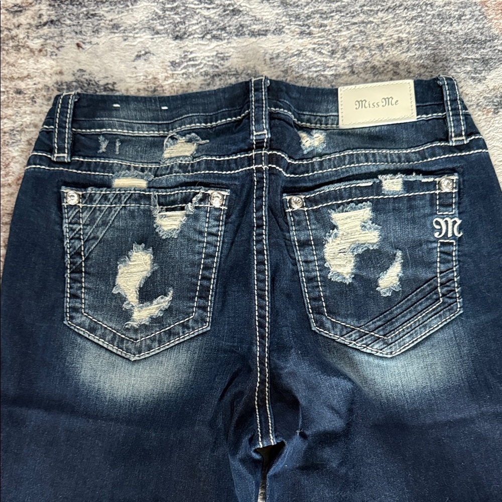 Miss Me Dark Blue Distressed Jeans